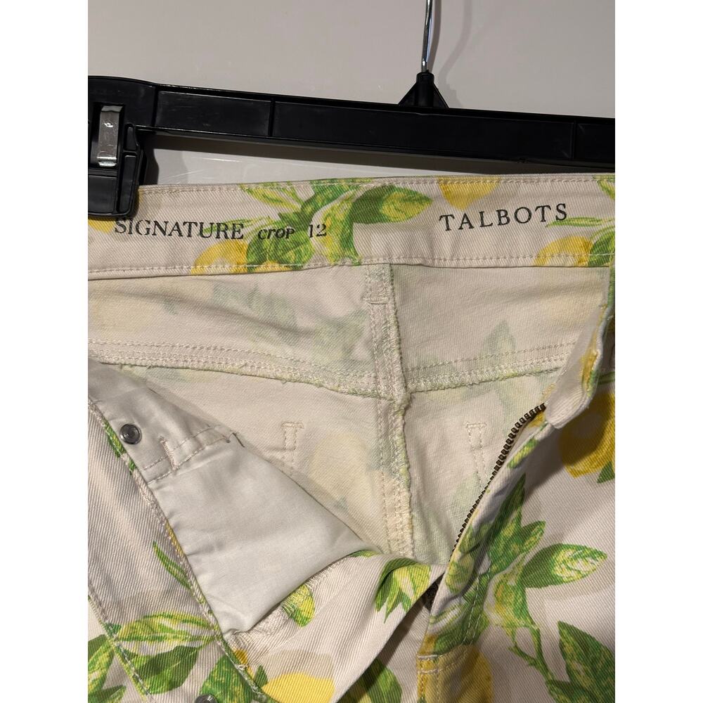 Talbots Signature Crop Size 12 Lemon Print Jeans … - image 4